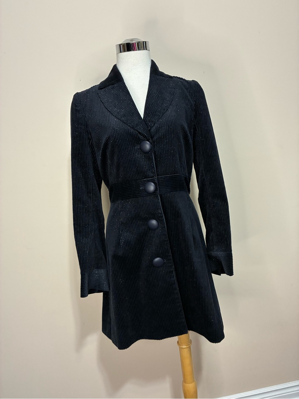 Pink Tartan Women’s Corduroy Trench Style Coat